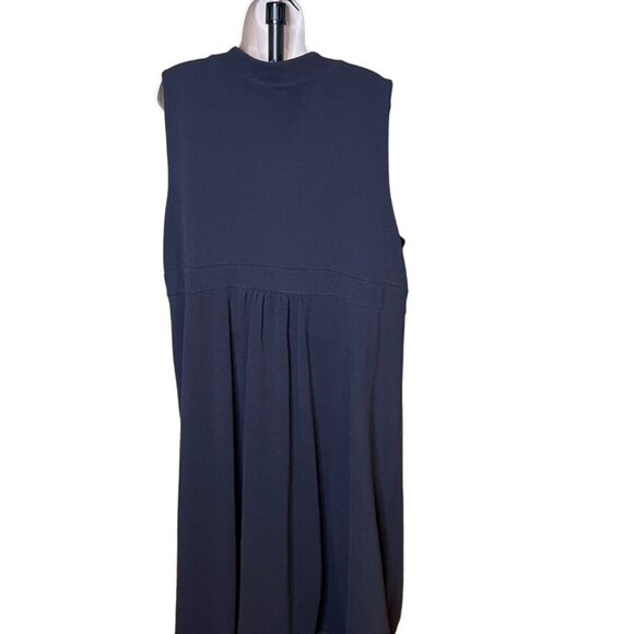 Lands End Faux Wrap Black Long Dress Plus Size 3X Sleeveless u - Picture 5 of 8